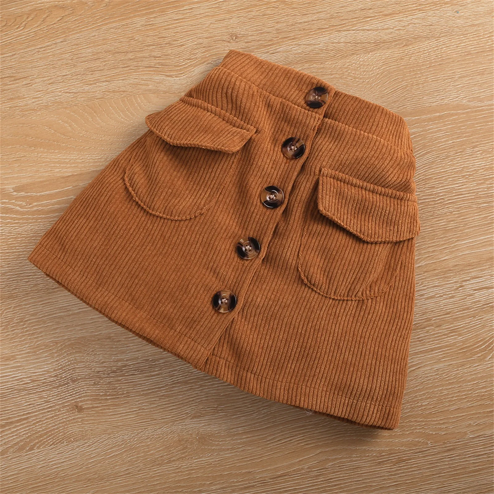 Newborn Infant Baby Girls Cotton Autumn Long Sleeve Pullover Ribbed Ruffle Tops Skirts Set Headband Set Girl Clothes 1 Year Girl