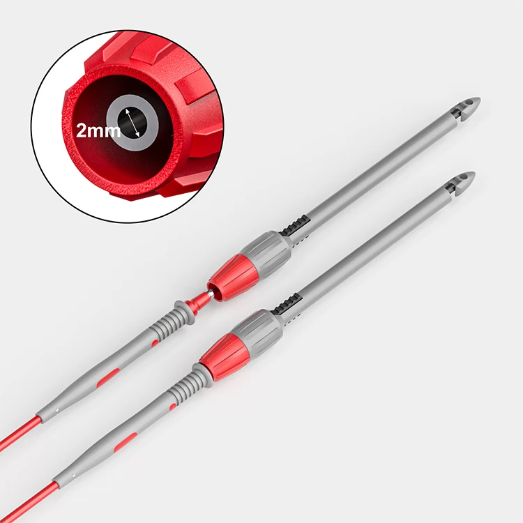 Cleqee P30039B Kfz-Reparatur-Prüfspitze, Isolierdraht-Piercing-Punktionssonde mit 2 mm/4 mm Sockel-Testhakenclip – Detail 10