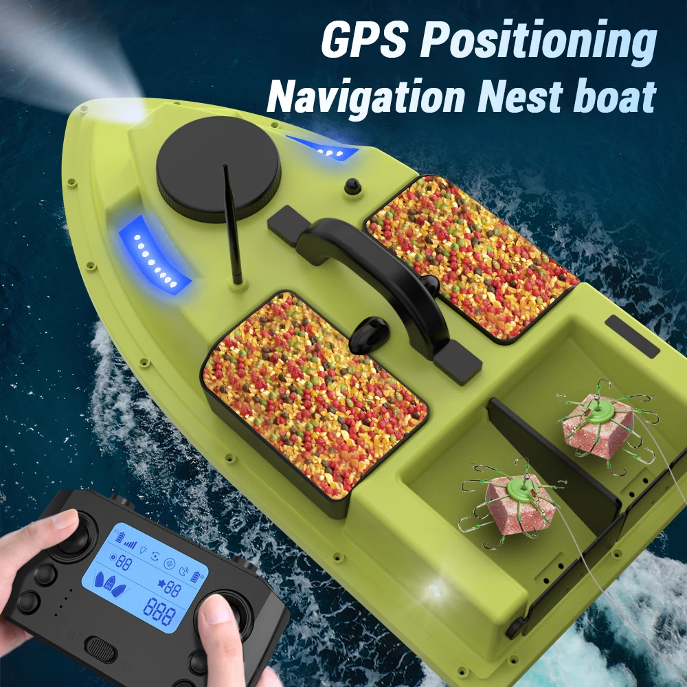Barca per esche da pesca Barca per esche da pesca GPS con grande contenore per esche Barca per esche automatica con portata remota 400-500M