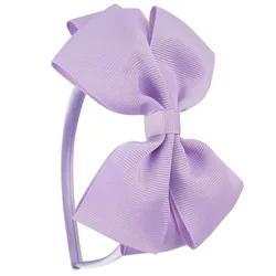Vibrant Solid Color Bow Hairbands for Kids - Stylish Ribbon Hair Accessories for Girls (Purple)
