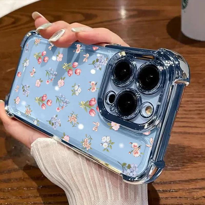 Cute Cherry Bow Tulip Luxury Plating Phone Case Cover