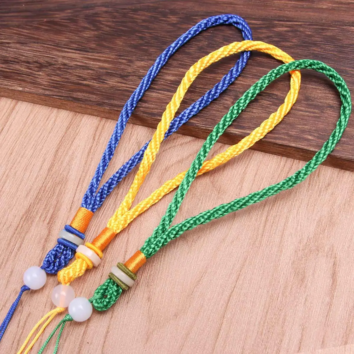 100PCS Multicolor Handwoven Mobile Phone Lanyard Wear-resistant Plaything Bodhi Hanging Pendant Rope Crafts Jewelry Accessories