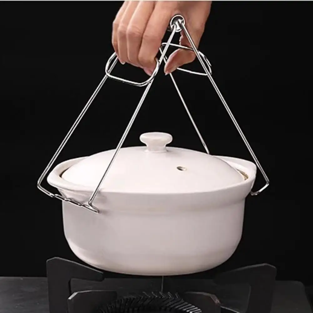 

Lightweight Stainless Steel Foldable Hot Dish Clamp Anti-Scald Bowl Clip Plate Pot Gripper Kitchen Utensil Holder Kitchen Tool
