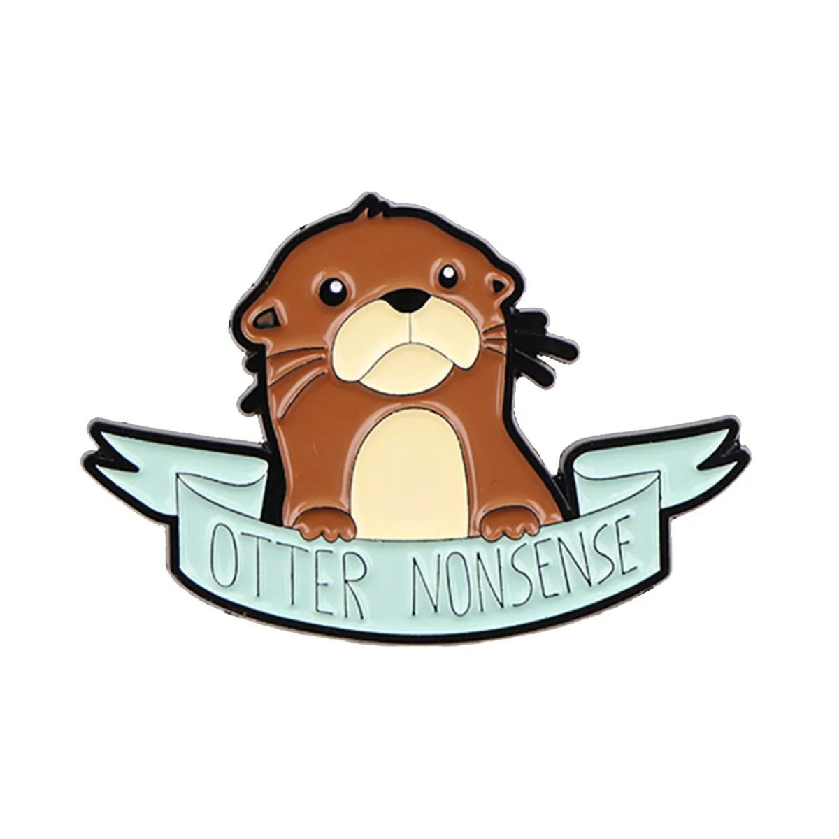 Charming Flower Bouquet Otter Enamel Pin - Cute Animal Brooch Badge for Backpack & Clothing Accessories