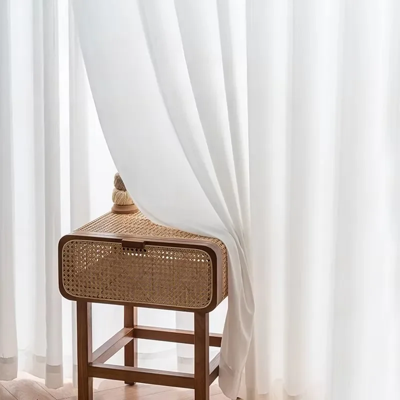 Luxury White Tulle Curtains - High-Quality Sheer Drapes for Living Room and Bedroom Decor