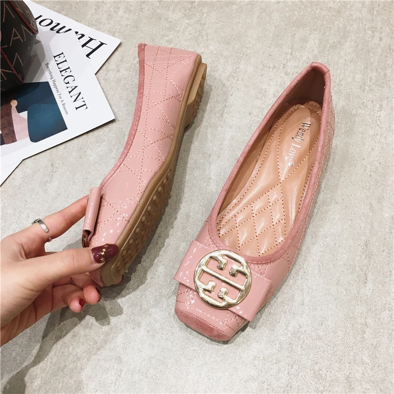 2023 Spring New Korean Versatile Flat Women's Shoes Fashion Square Head Large Size Short Mouth Casual Women's Shoes 35-41 4