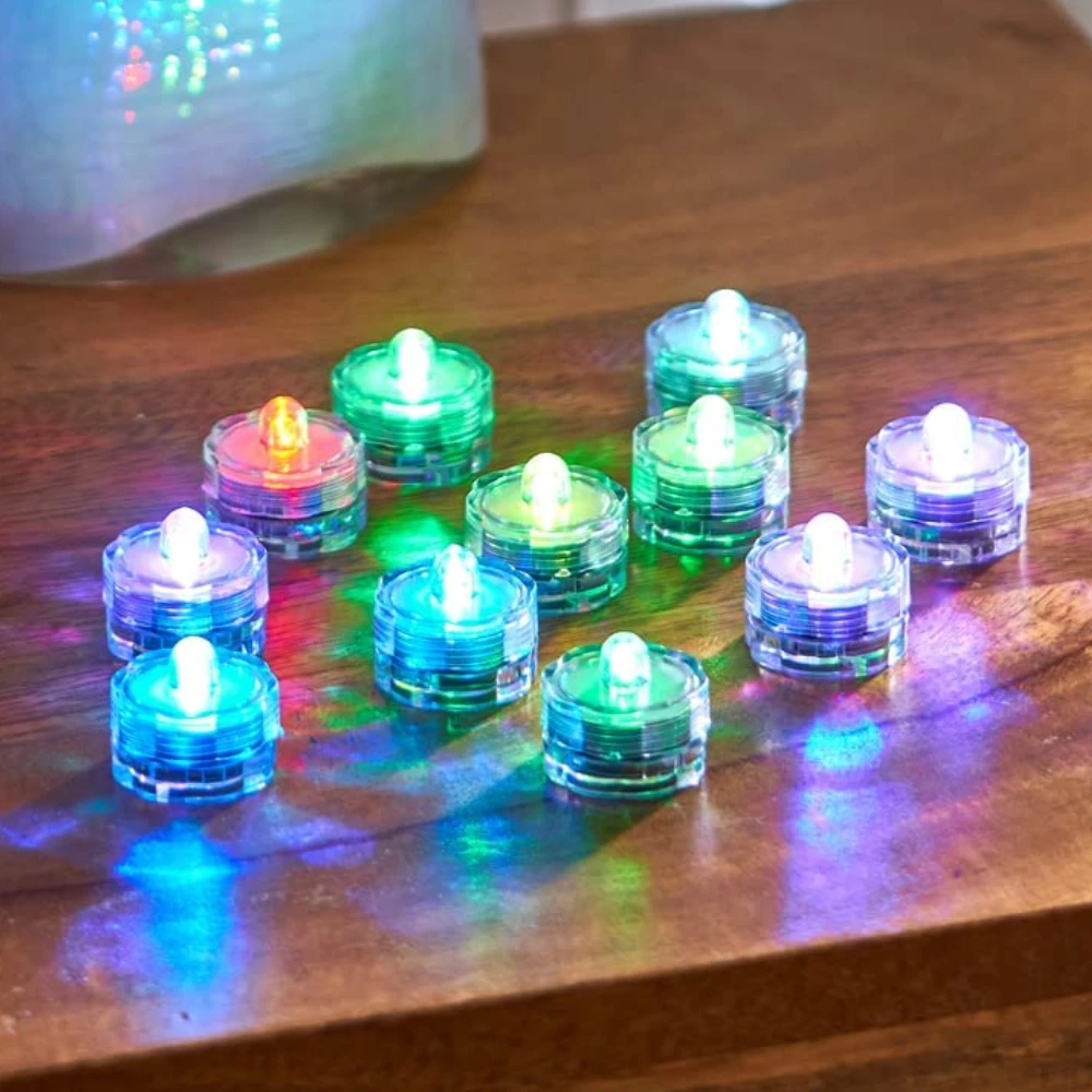 12Pc/Set Submersible Candles Waterproof Underwater Mini LED Tealights