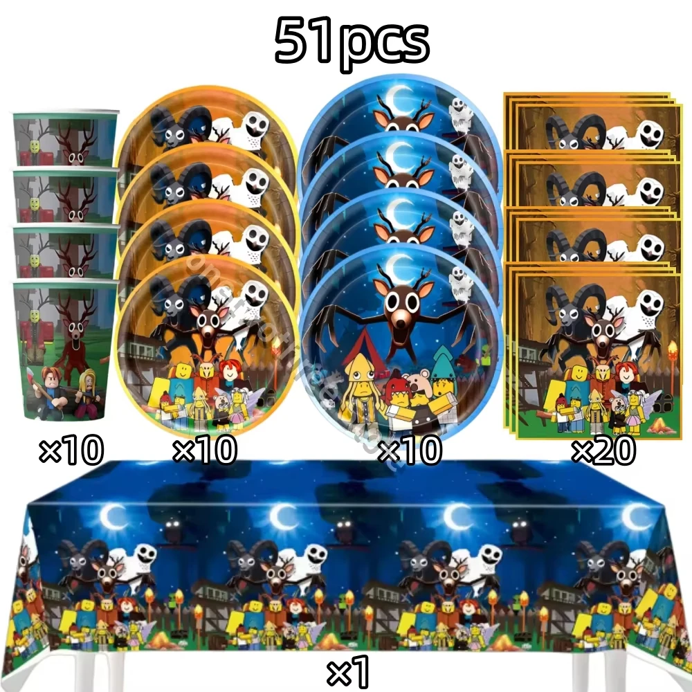 99 Nächte im Wald Geburtstagsparty-Dekoration: Hirsch-Motiv Tassen, Teller, Servietten, Ballons für Kinderparty-Zubehör, Foto-Requisiten – Detail 13
