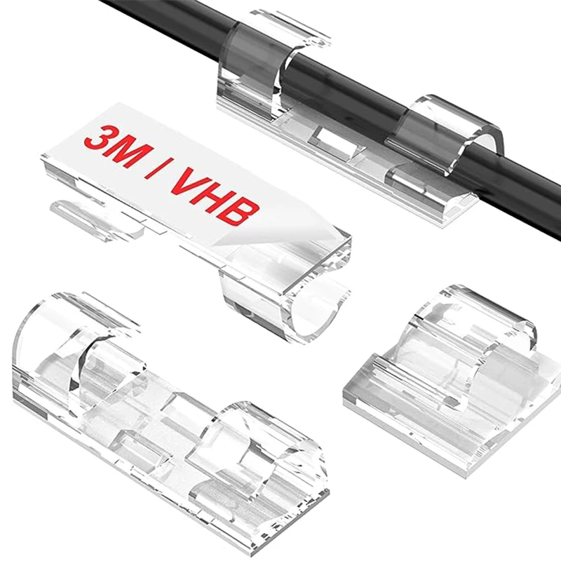 40 Clip Per Cavi Con Adesivo Da 7mm | Fermacavi Per Parete, Scrivania, TV, PC, Casa E Ufficio - Foto 6