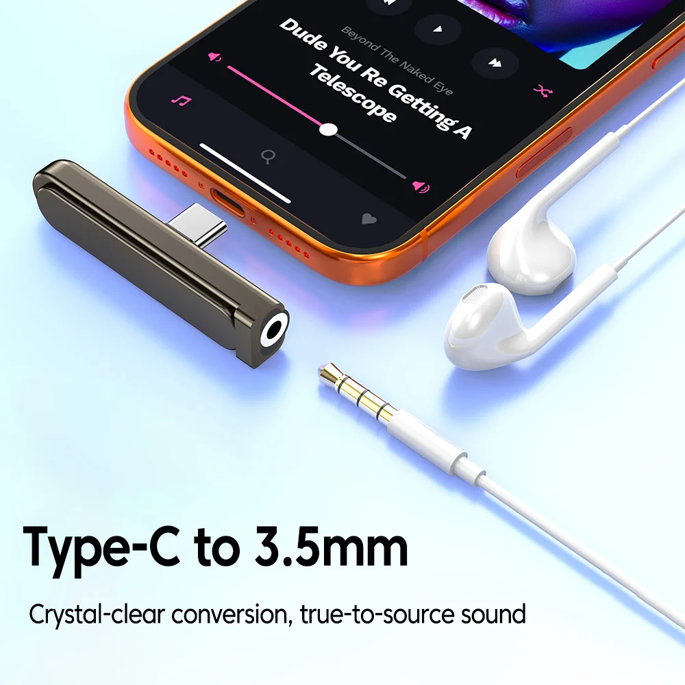 타입 C - 3.5MM 접이식 휴대폰 거치대 오디오 어댑터 엘보 타입 C(수) - 3.5MM 잭(암) 헤드폰 리모컨용 컨버터