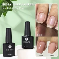 Mshare Hema Free Top Coat Base Gel Polish Nail Product Uv Led No Wipe Shine Dimond Matte Semi Permanant Soak Off 10ML 1