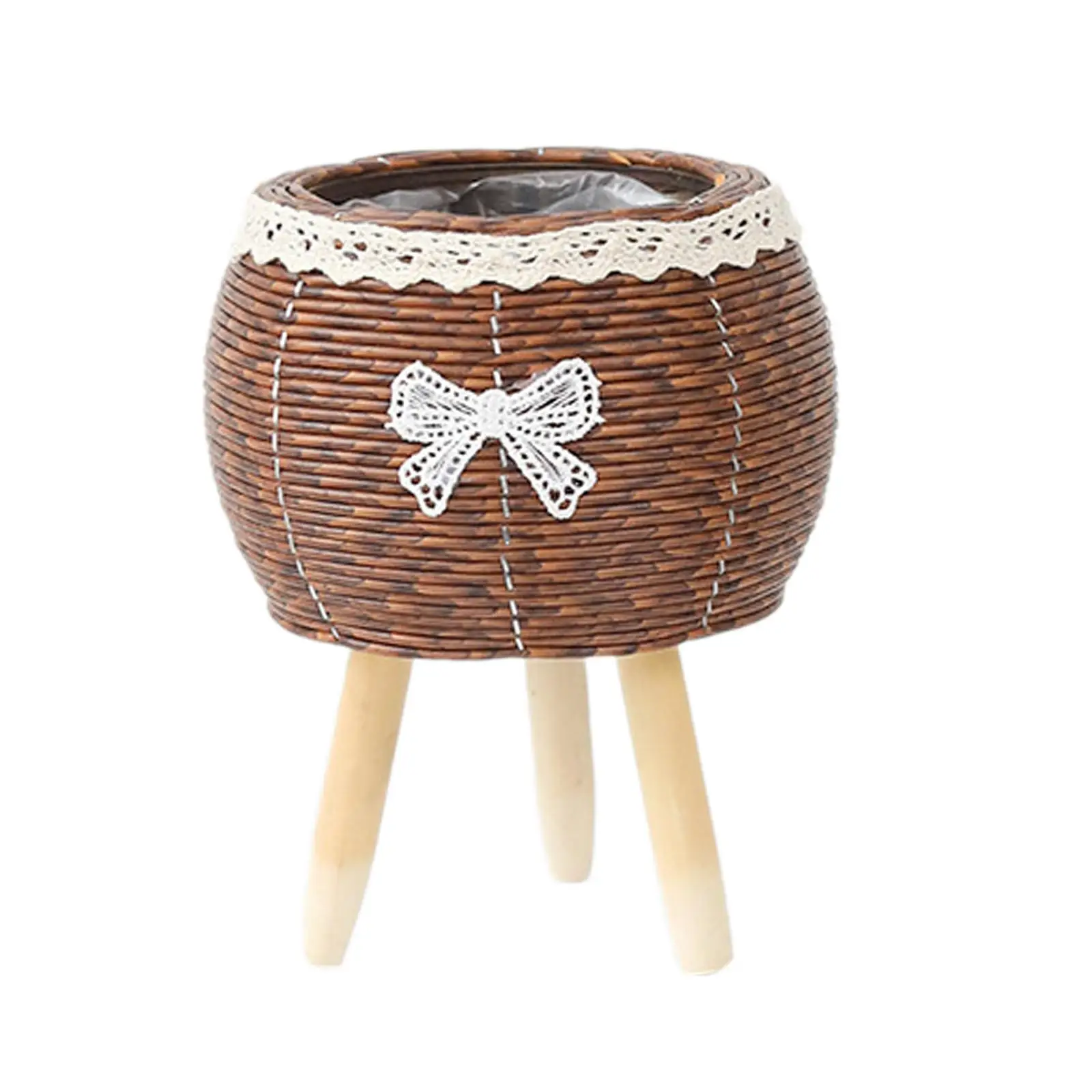 

Plant Basket with Legs Creative Pastoral Decorative Ornaments Basket Planter for Drawing Room Restaurant Farmhouse Hotel Balcony