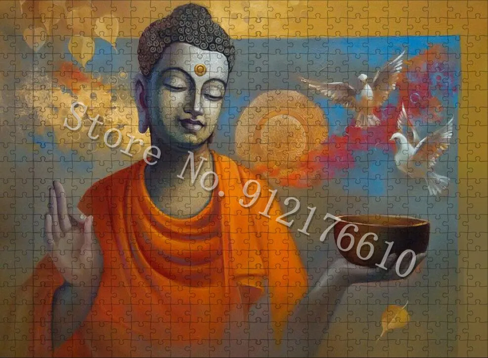 300/500/1000 pièces puzzles pour adultes, statue de Bouddha et