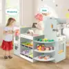 Kids Grocery Store Playset with Vending Machine Checkout Counter Coffee Maker 3