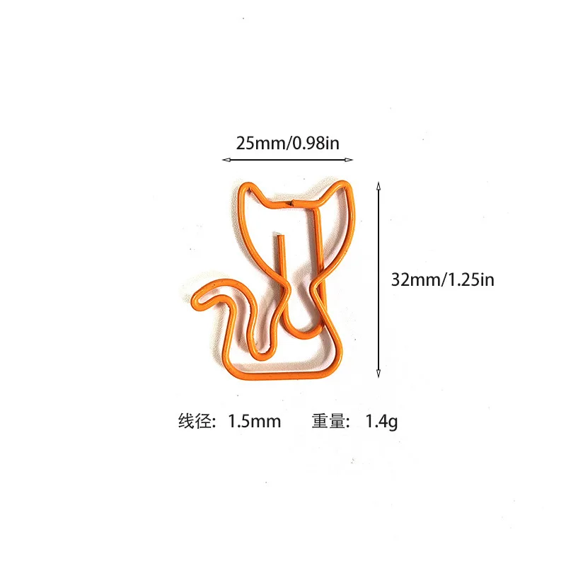Seven-color cat animal paper clip metal fun color paper clip office supplies bookmark