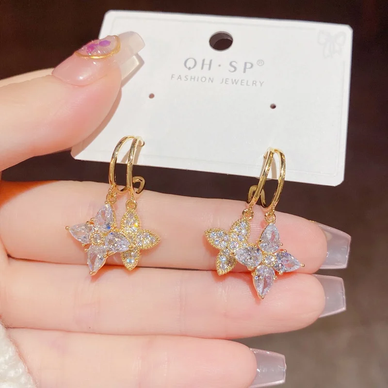 

S925 Silver Needle Temperament Fashion Exquisite Zircon Star Unique Earrings