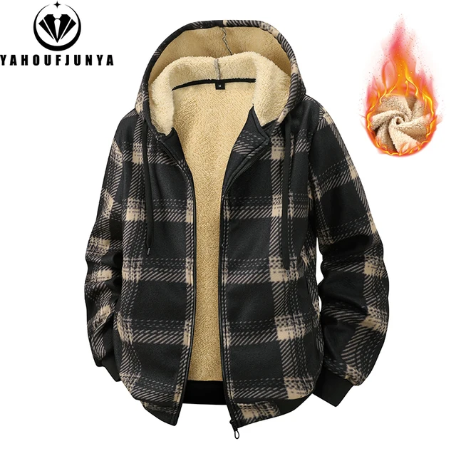 Spring Autumn Men Outdoor Leisure Windbreak Hooded Jacket Men Fleece Warm Solid Color Fashion Brand Jacket Coat Male Clothing 1