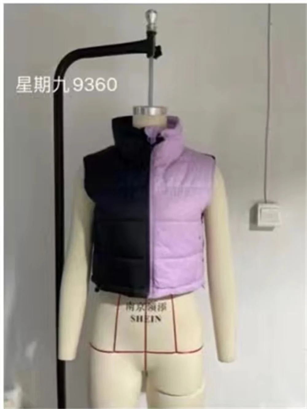 

Женский жилет на молнии PUWD, осень 2023, модный Женский Повседневный жилет контрастных цветов, розовый и черный для женщин