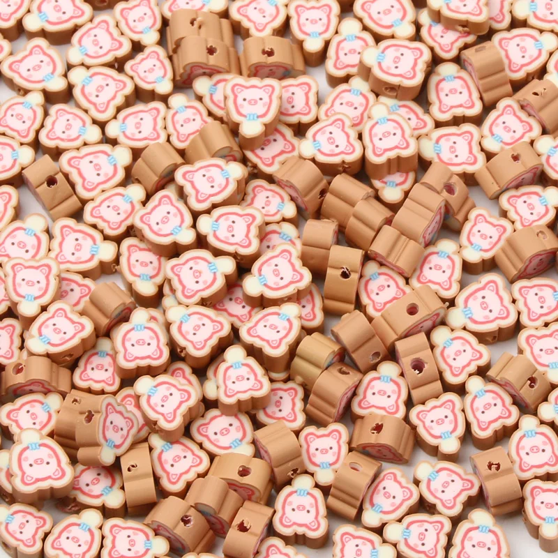 20pcs 10mm Star Polymer Clay Beads Heart Shape Loose Smiling Beads For Jewelry Making Diy Bracelet Necklace Handmade Accessories