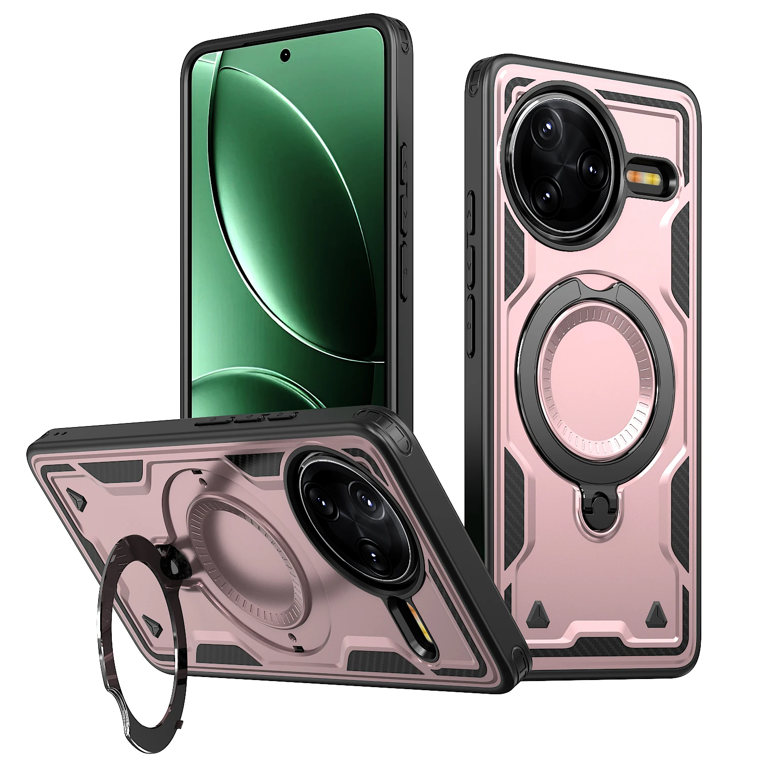 Magnetic Armor Bracket Case with Foldable Stand and Magsafe Compatibility
