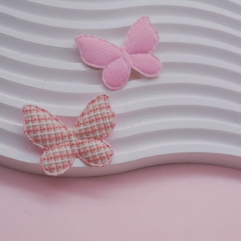 48 Stück 4,3x3,5 cm Gitter Stoff Schmetterling gepolsterte Applikationen für DIY Haars pange Zubehör Kleidungs stück Kopf bedeckung Dekor Patches – Detail 11