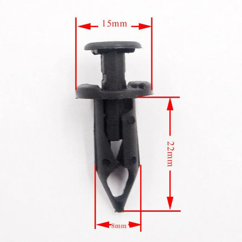 20mm Fender Clip Body Rivet ATV Parts Nylon Black 200Pcs Fit For Polaris Rangers Rzr 7661855 Auto Clips