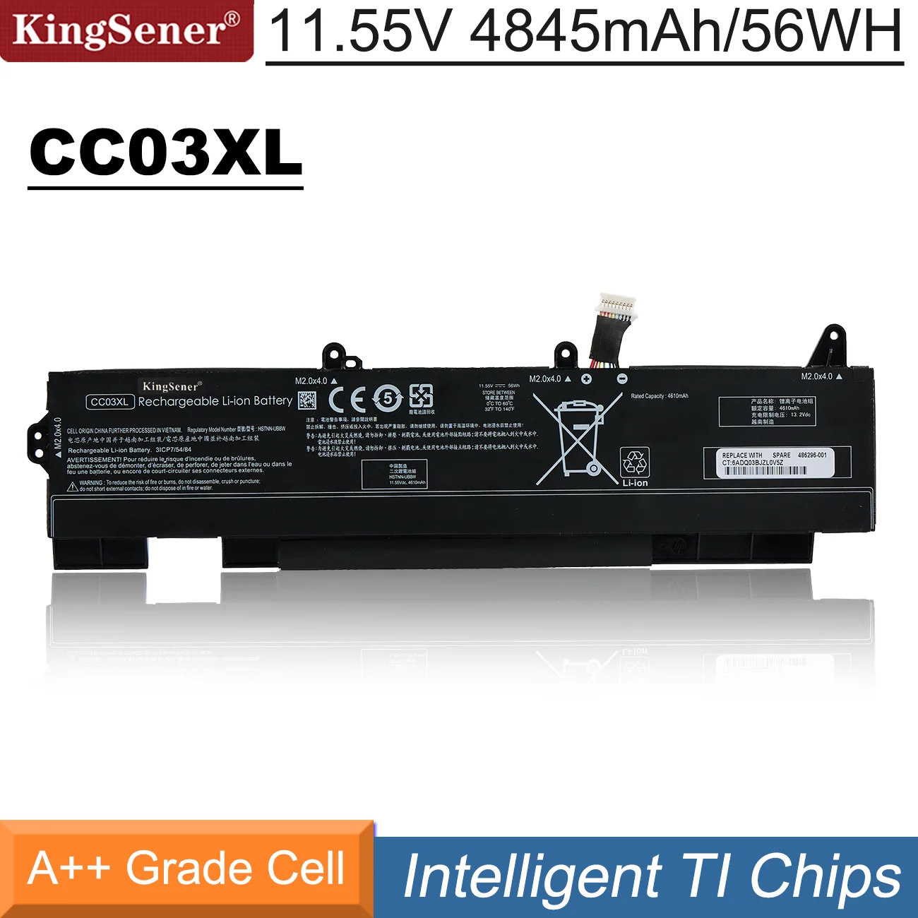 Kingsener Cc03xl Bateria do Portátil para hp Elitebook 850 g7 850 g8 855 g7 855 g8 para hp Zbook Firefly 15 g7 g8 Series 11.55v 56wh