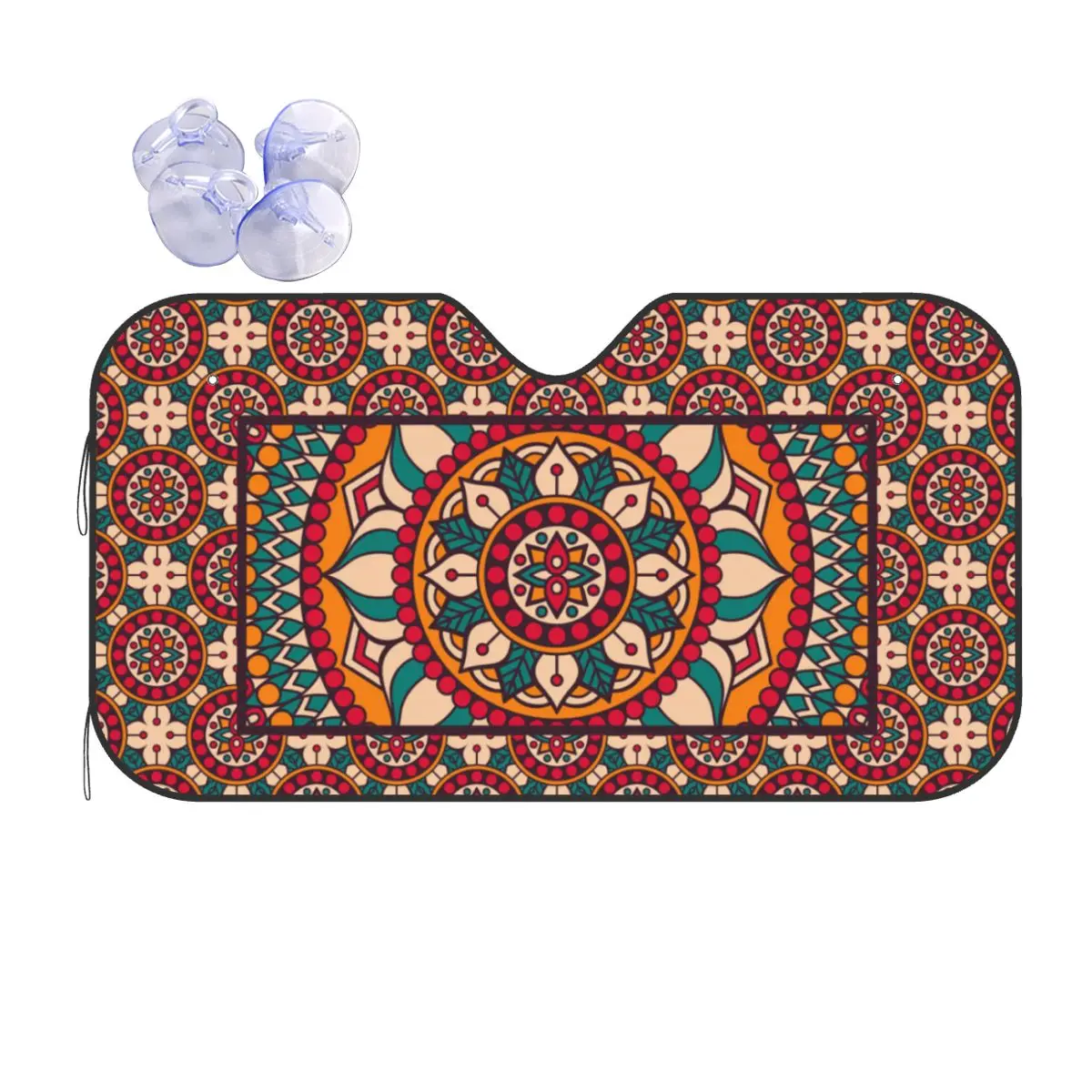 

Geometric Vintage Pattern Windshield Sunshade Bohemian Funny Cover Front Block Window Car Sunshade Blinds Sun Shade Protect