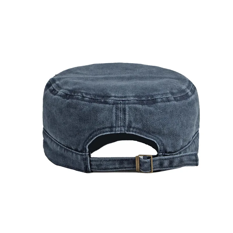 1pc Casual Flat Cap Men's Military Hats for Men Spring and Summer Sun Hat Wash Old Black Gray Caps