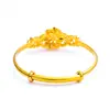 MxGxFam Blossoming Flower Bangles for Bridal Women Adjusted Wedding Jewelry Pure Gold Color Traditioal Style 3