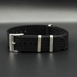 Vintage Woven Military Nylon Fabric NATO Watch Strap - Army Universal Bracelet - 22mm (Black)