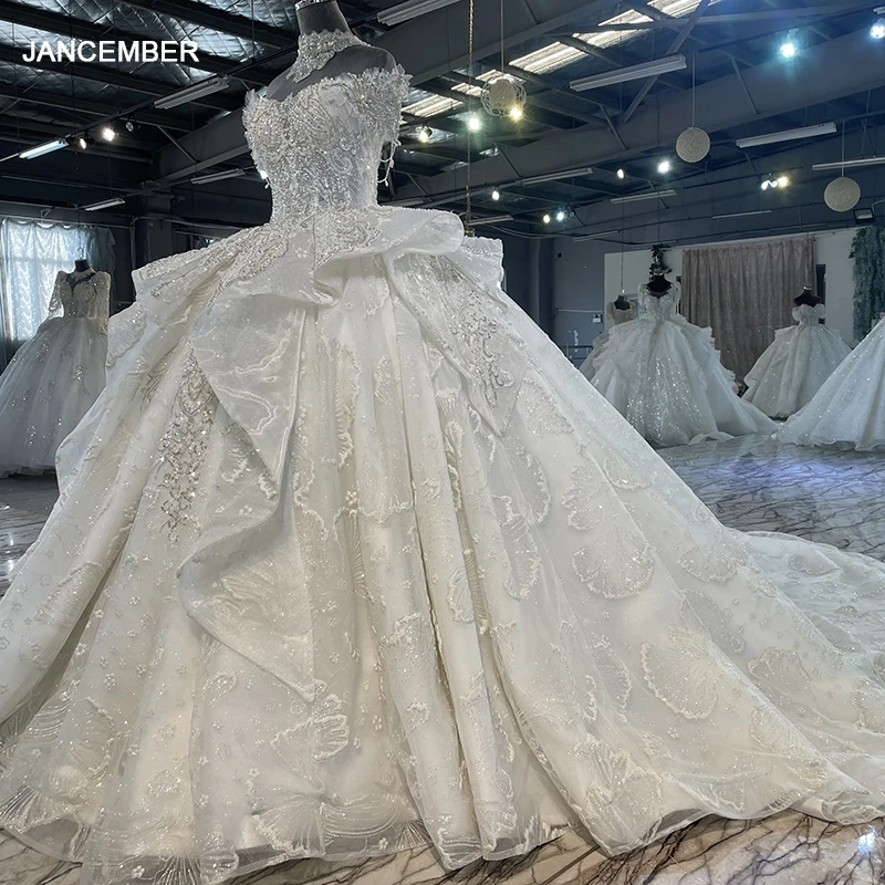 

Exquisite Factory Wholesale Wedding Gown For Bride 2024 Floor-Length Sweetheart Short Sleeves Tassel Vestido Noiva MN108