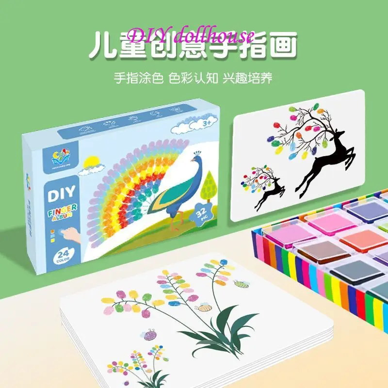 

Children's Fingerprint Angel Painting Album Kindergarten Palm Dot Painting Toy Ink Printing Tool Paint Making Materials