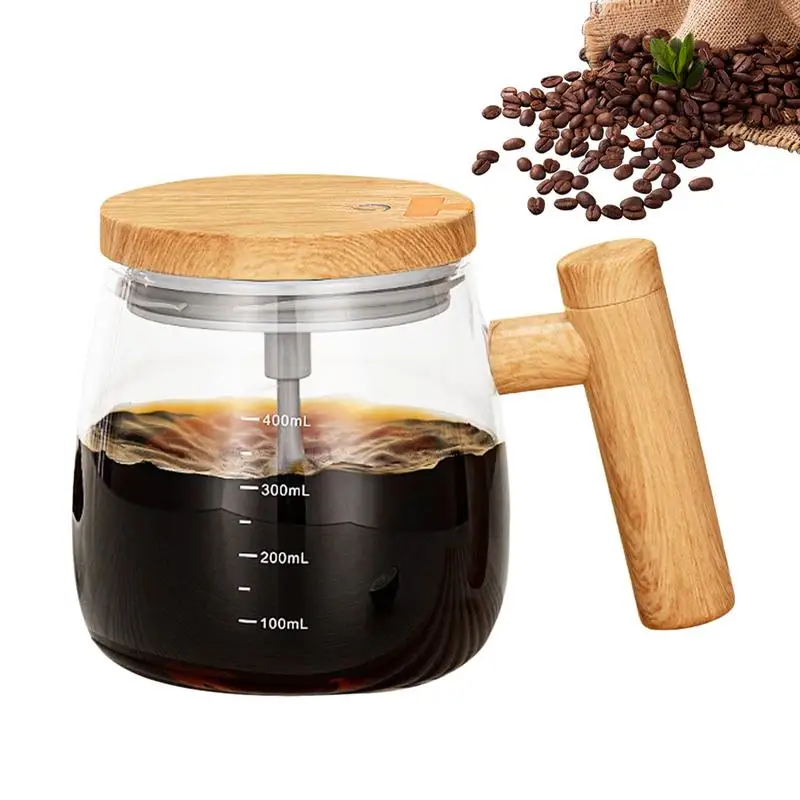 

Automatic Stirring Coffee Mug 400ml Glass High-Speed Mixing Cup With Lid Portable Self Mixing Mug With Handle For Coffee Milk