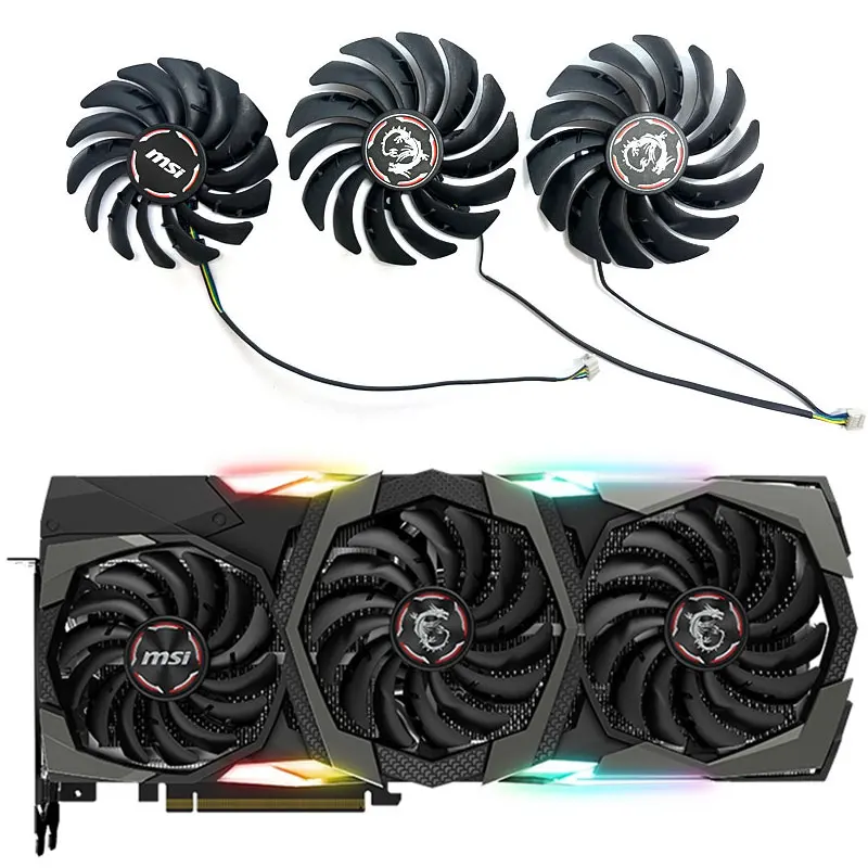 3 вентилятора, новинка для MSI GeForce RTX2070S 2080 2080S 2080ti GAMING X TRIO, сменный вентилятор для видеокарты PLD09210S12HH PLD10010S12HH
