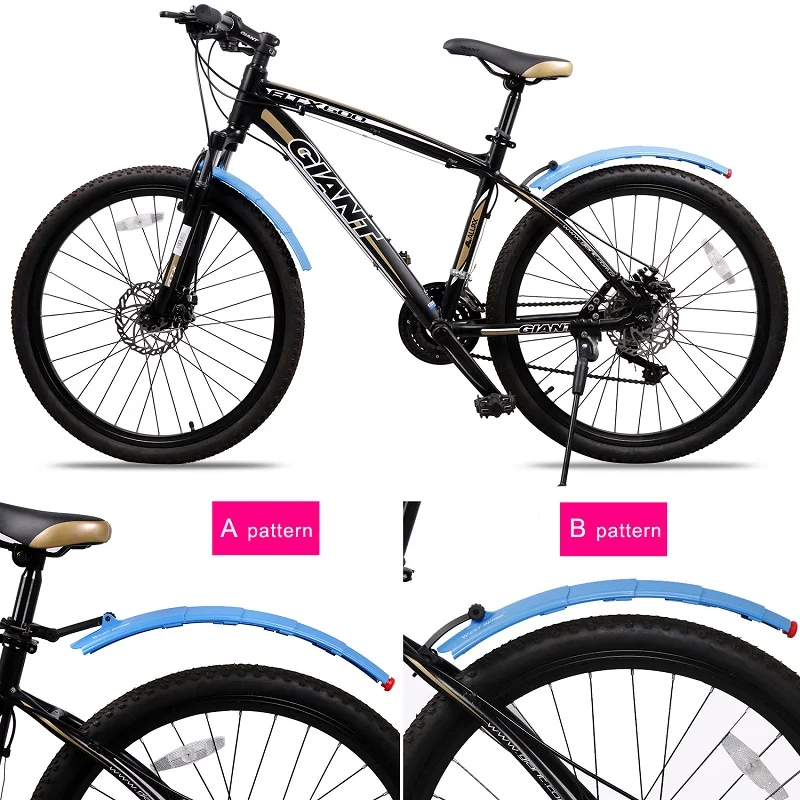 WEST BIKING Bicycle Fenders with Taillight Telescopic Front Rear Mudguards MTB Bike Accessories Bike Tail Light Cycling Fenders bicycle fender
