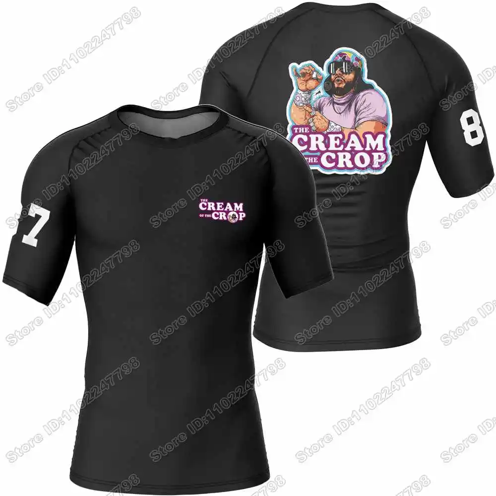 The Cream Of The Crop Macho Man Randy Savage Rash Guard Compression Shirt Jiu Jitsu BJJ MMA T-Shirt Surfing Jersey GYM Fitness