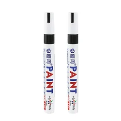 Set of 2 Vibrant Waterproof Paint Pens for Tires and Metal Surfaces (2 black)