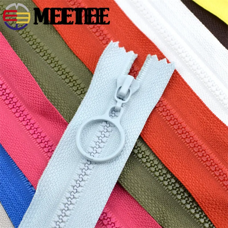 Meetee 20Pcs 3# Resin Zippers 25cm Closed-end and 60cm Open-end Zip for Sewing DIY Craft Bags Clothes Zipper Accessories