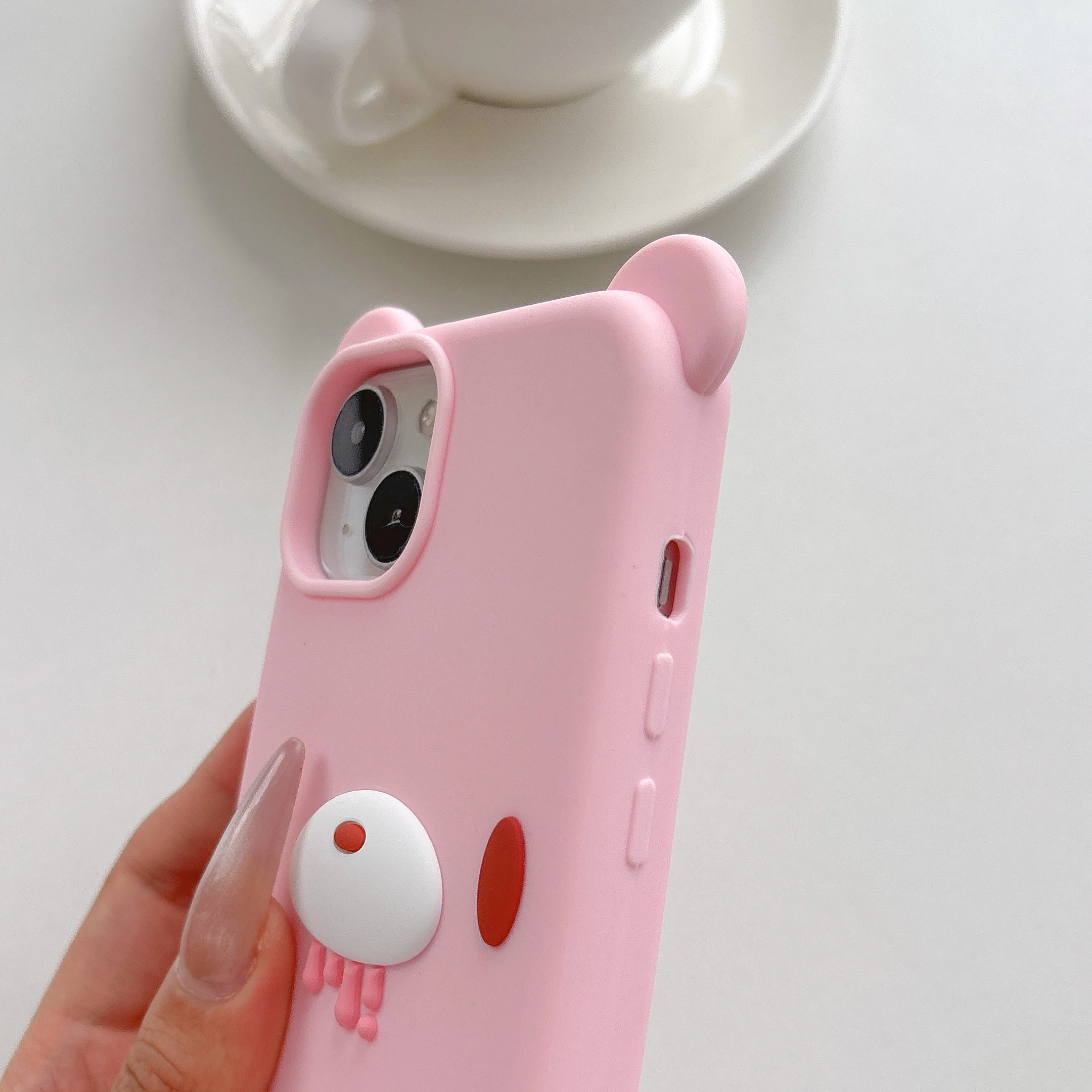 Adorable Bear 3D Silicone Shockproof Phone Case - Cute Cartoon Design