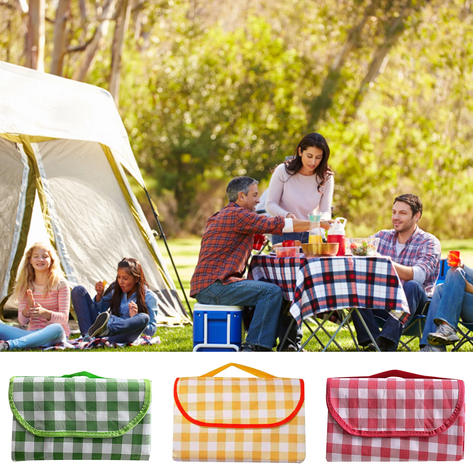  Picnic Blankets 79x79, Waterproof Foldable Picnic Mat, Extra  Large Outdoor Blanket for Camping on Grass, Portable Sandproof Beach Blanket  for Travel Hiking, 3 Layer Thick Picnic Rug(Rainbow Pattern) : Patio, Lawn