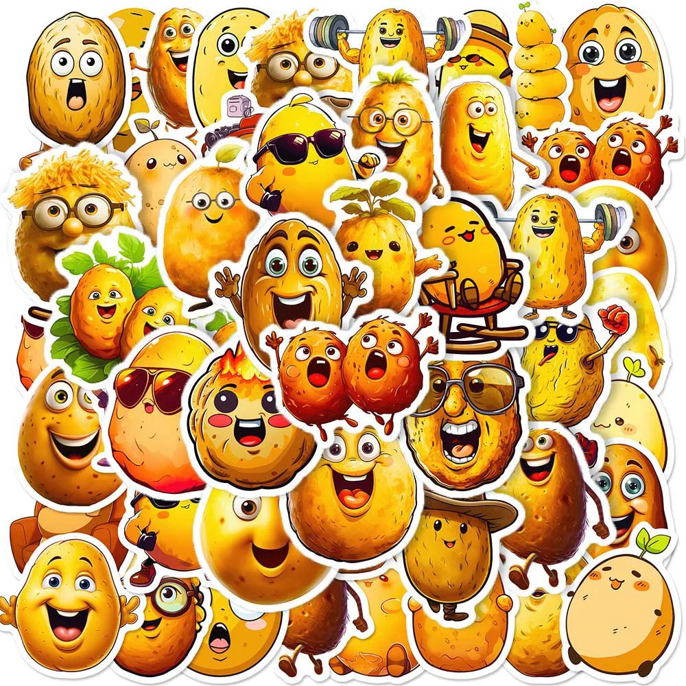 

10/50Pcs Cartoon Funny Potato Meme Cute Aesthetic Varied Sticker Pack for Kid Scrapbooking Skateboard Decoration Graffiti Decals