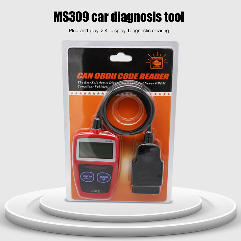 MS309 OBD2 Scanner Car Code Reader CAN BUS 2.4" Display OBD2 Fault Code Reader EOBD OBDII Diagnostic Tool Multi-languages high quality auto inspection equipment