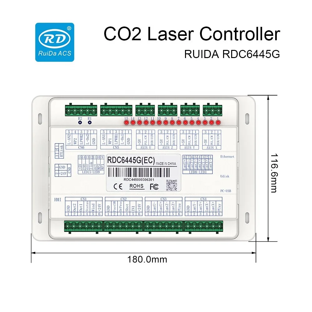 YONGLI RUIDA 64445 g Rdv6442g Ccd 카메라 고품질 Dsp Cnc 패널 Co2 레이저 컨트롤러 포함