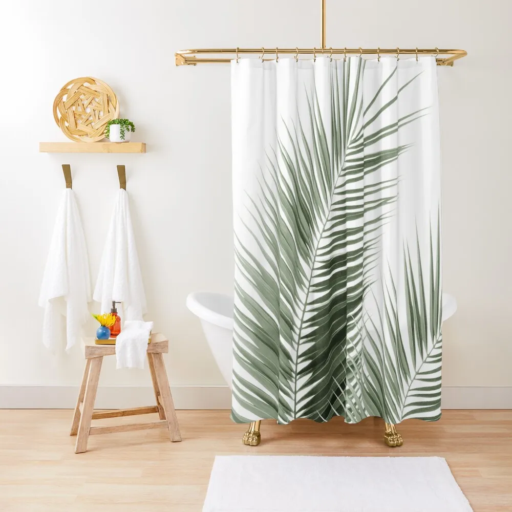 

Olive Green Palm Leaves Dream - Cali Summer Vibes #1 #tropical #decor #art Shower Curtain Shower Curtains Bathroom