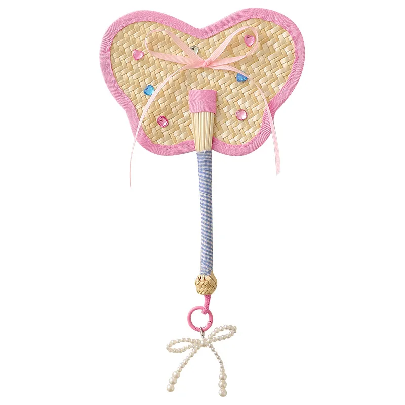 Colorful Cattail Fan Portable Old-fashioned Fan Is Hand-woven Banana Fan Photo Prop Bag Decoration Pendant in Summer