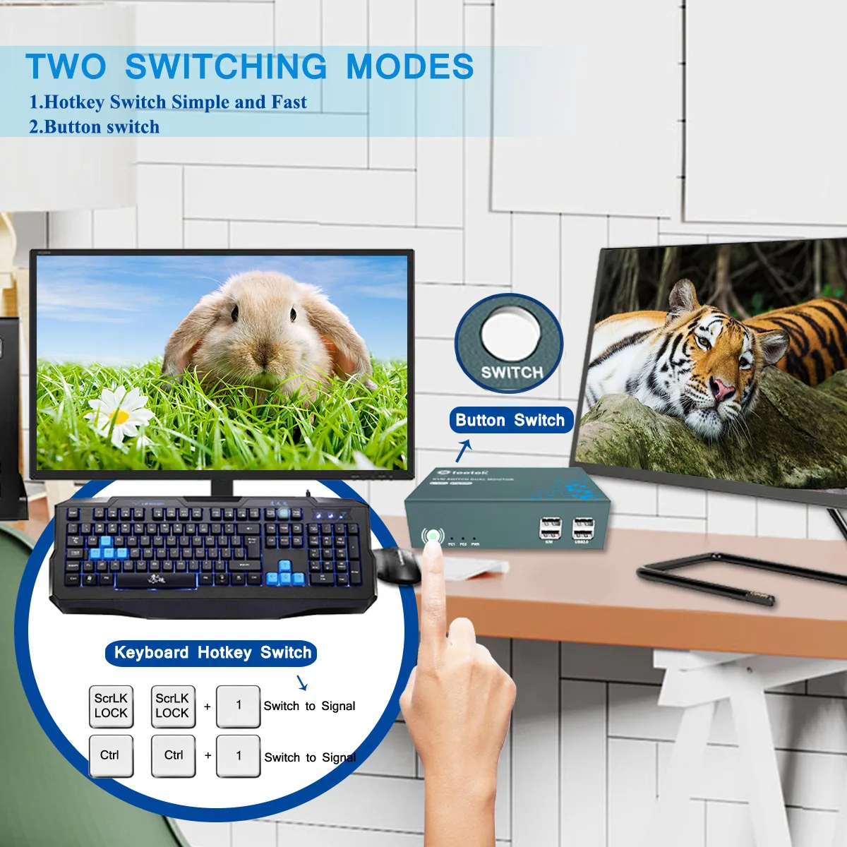 

PWAY KVM-переключатель HDMI 4 в 2 выход разрешение до 4K @ 60 Гц Hotkey переключатель HDMI2.0 USB2.0 клавиатура и мышь