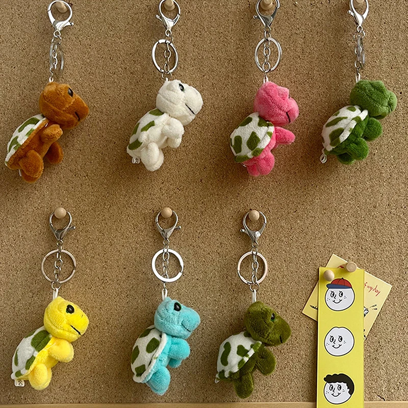 

Брелок для ключей, мультяшный милый миниатюрный плюшевый брелок в виде животного, милая черепаха, мягкая набитая кукла, аксессуары для автомобильных ключей