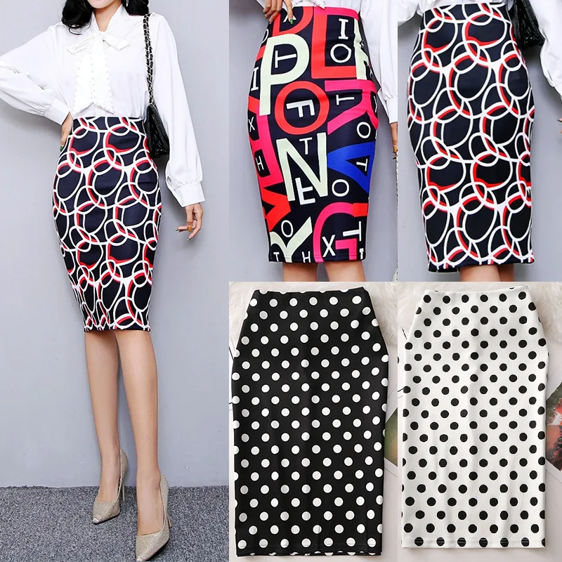 

Summer Hot 3d Digital Print Dot Women's Pencil Skirt Skirt Package Hip Skirt
