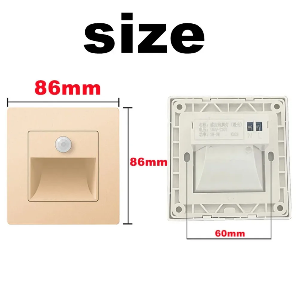 Motion Sensor Light Recessed Led Wall Lamp for Stair Case Indoor